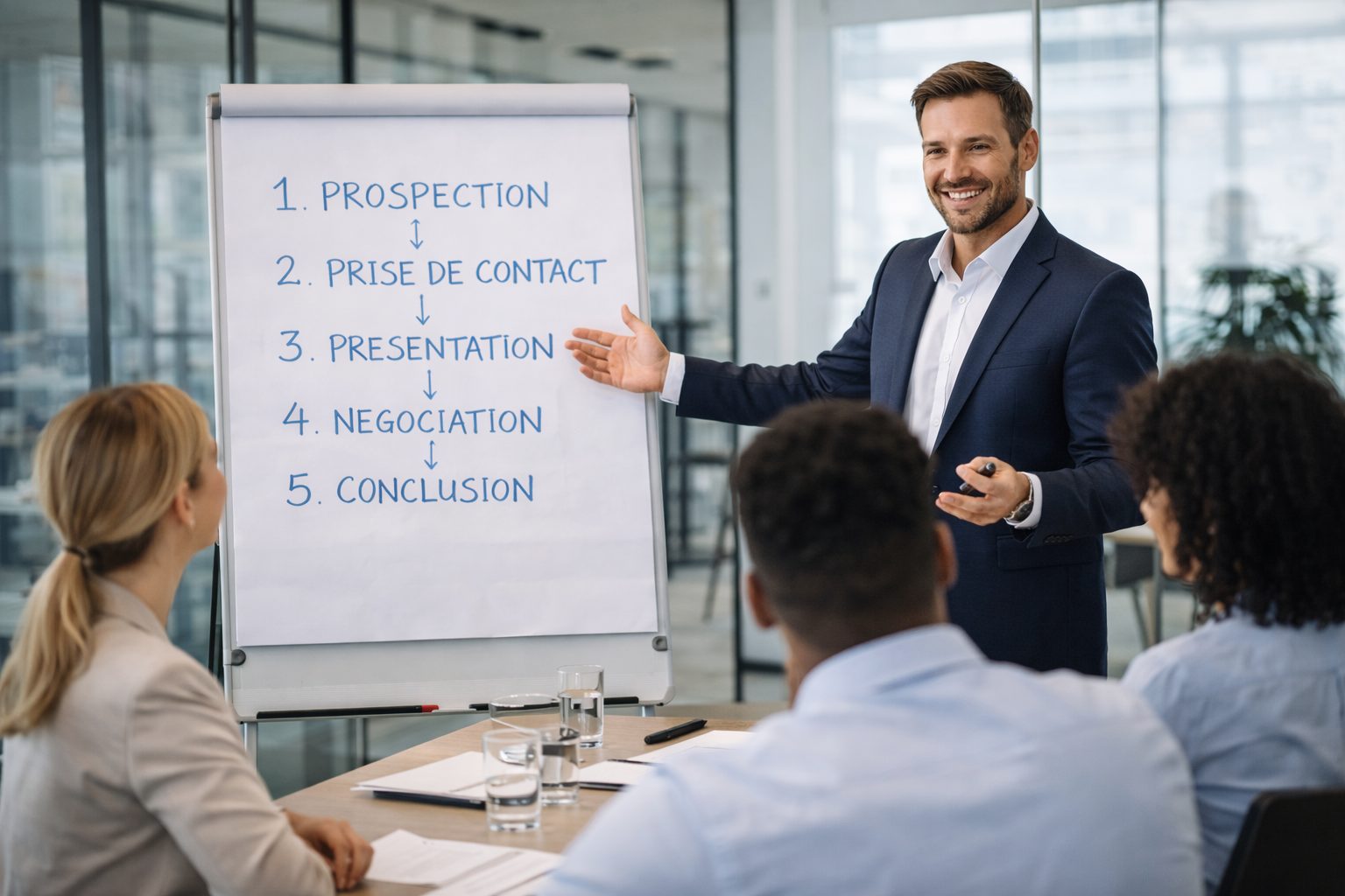 Formation en salle avec un formateur